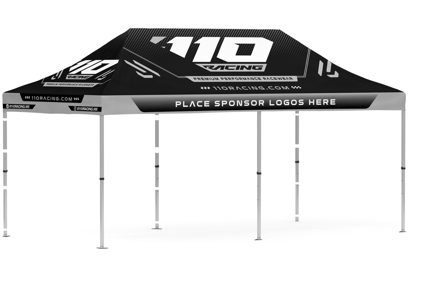 110 RACING ATHLETE CANOPY TOP (10x20) - BLACK