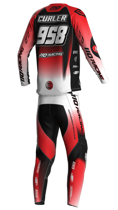 110 RACING // RS24.1 TECHART YOUTH PANT - RED/BLACK