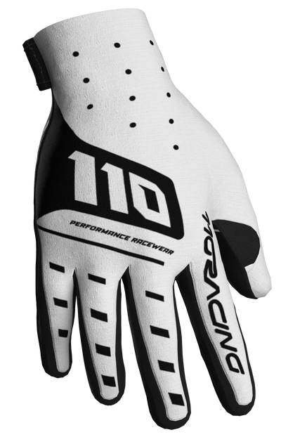 110 RACING // VELOCITY 2.0 25' GLOVE - WHITE