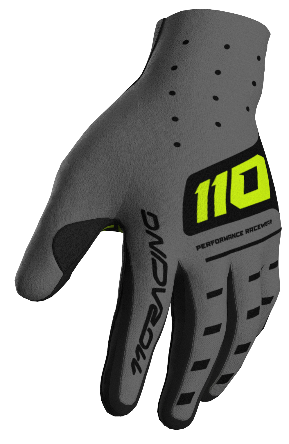 110 RACING // VELOCITY 2.0 25' YOUTH GLOVE - GREY/FLO