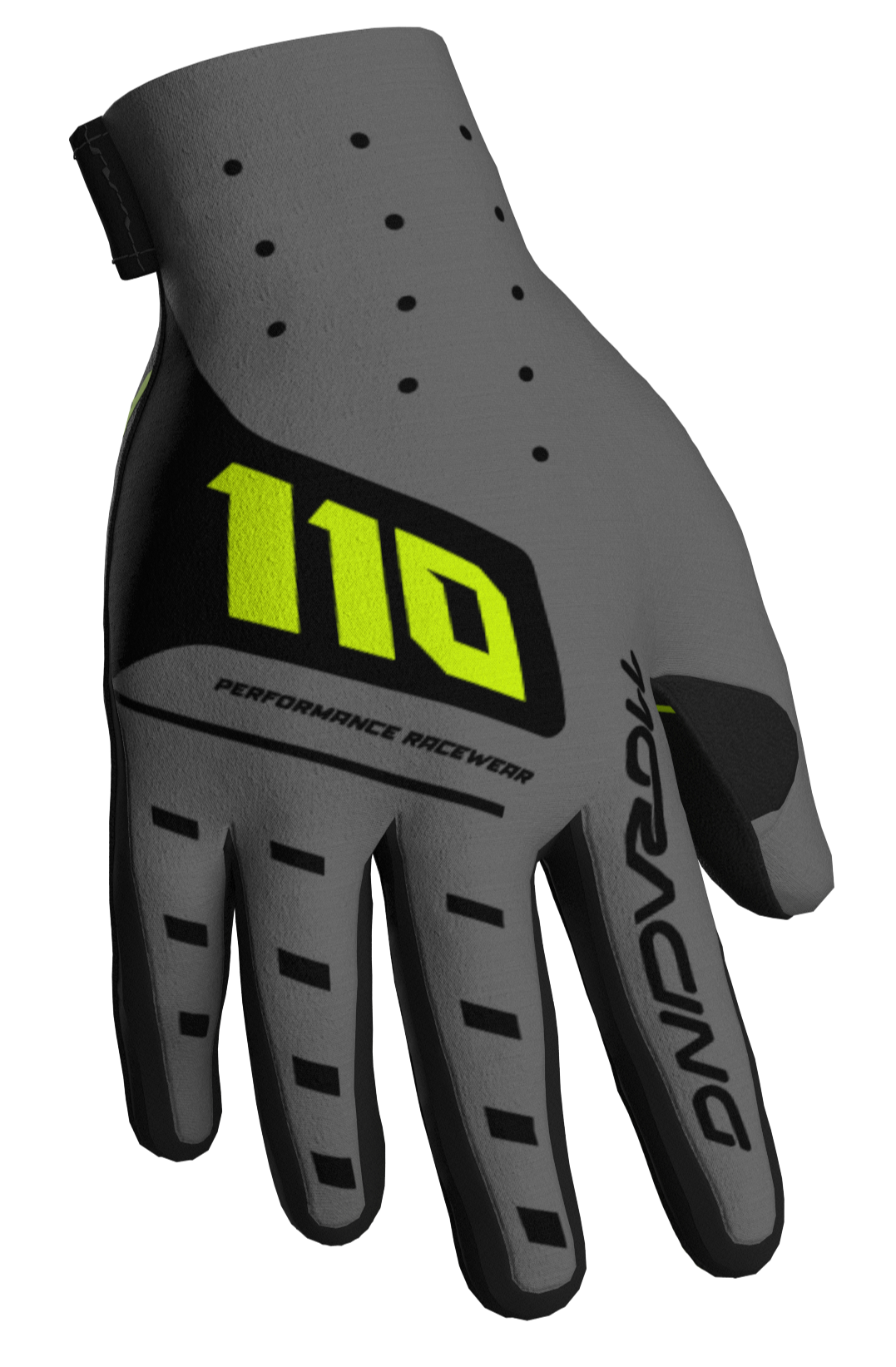 110 RACING // VELOCITY 2.0 25' YOUTH GLOVE - GREY/FLO