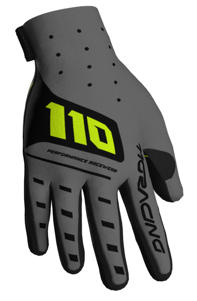 110 RACING // VELOCITY 2.0 25' YOUTH GLOVE - GREY/FLO