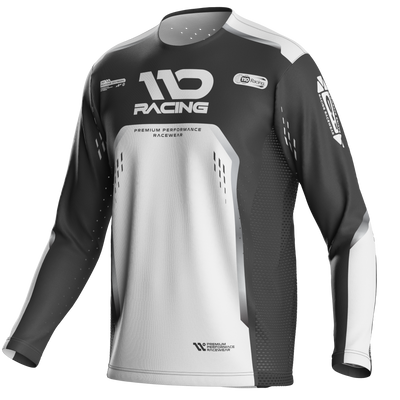 110 RACING // SE25 TENACITY YOUTH JERSEY - WHITE/GREY