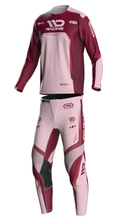 110 RACING // SE25 TENACITY PANT - MAROON/LIGHT PINK