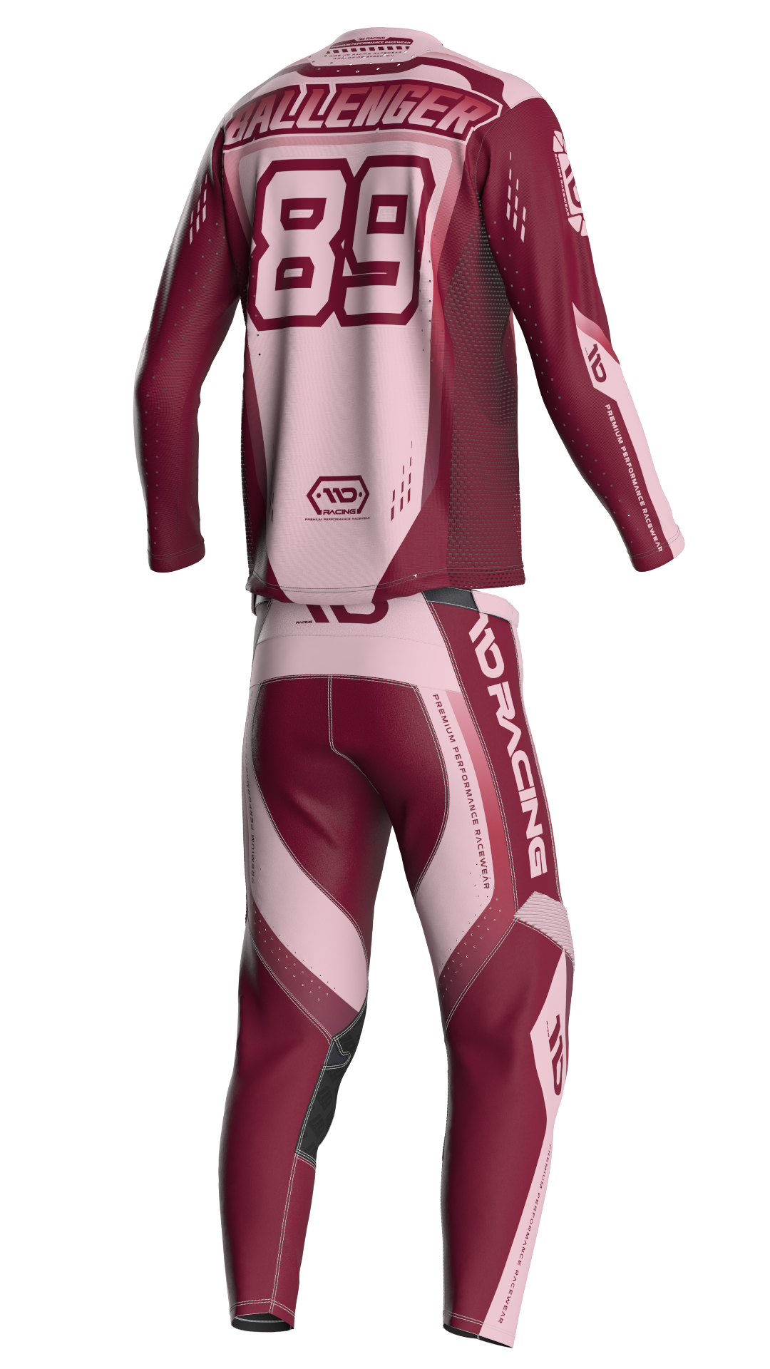 110 RACING // SE25 TENACITY PANT - MAROON/LIGHT PINK