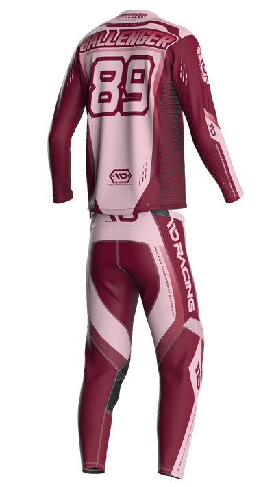 110 RACING // SE25 TENACITY PANT - MAROON/LIGHT PINK