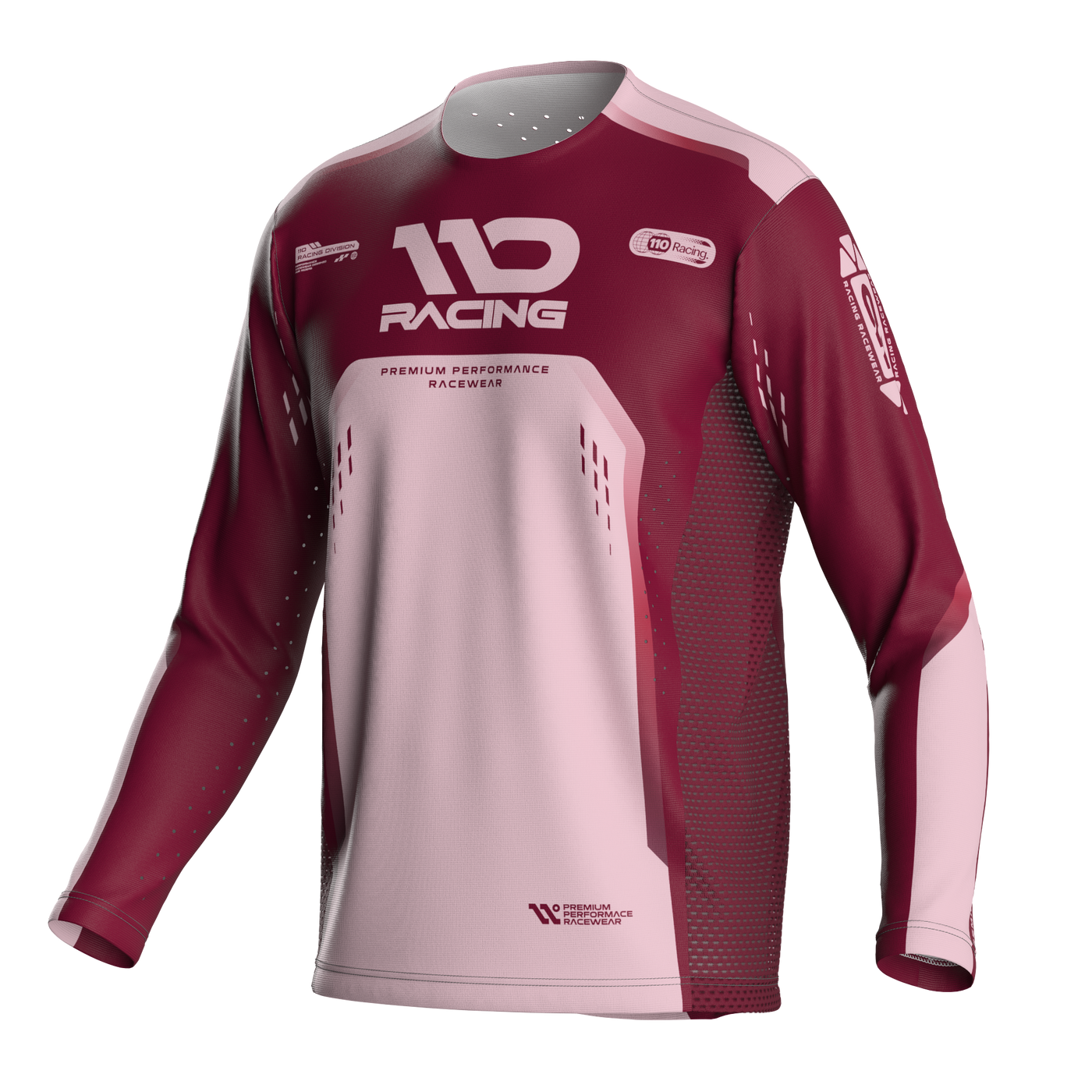 110 RACING // SE25 TENACITY JERSEY - MAROON/LIGHT PINK