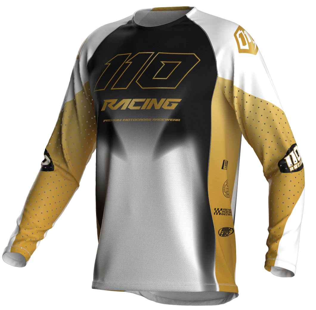 110 RACING // RS24.1 TECHART YOUTH JERSEY - WHITE/GOLD