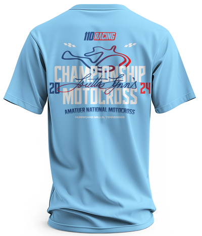 110 RACING // LORETTA LYNNS TEE ADULT - LIGHT BLUE