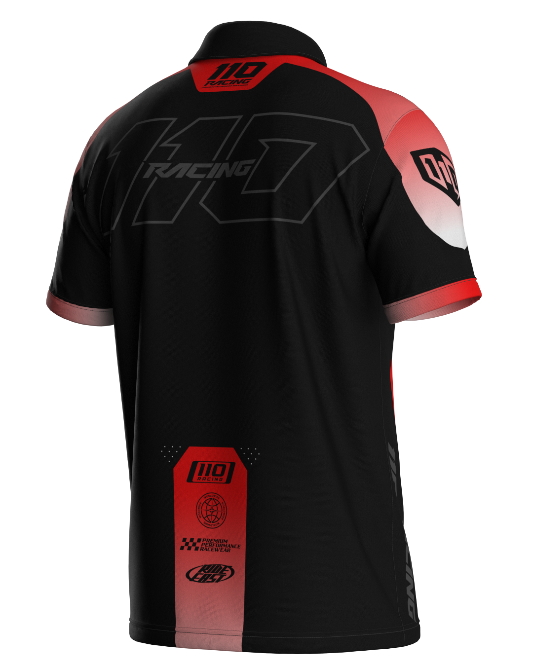 110 RACING // TECHART PIT POLO - BLACK/RED