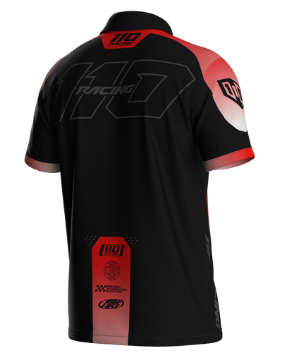 110 RACING // TECHART PIT POLO - BLACK/RED