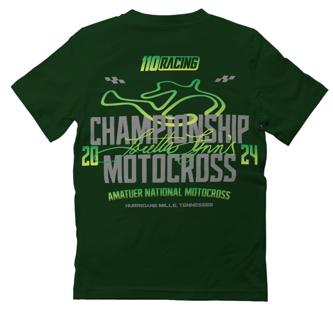 110 RACING // LORETTA LYNNS YOUTH TEE - DARK GREEN