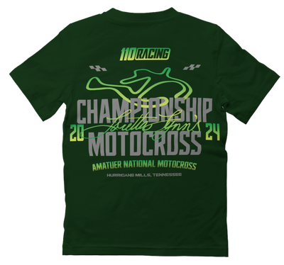 110 RACING // LORETTA LYNNS YOUTH TEE - DARK GREEN