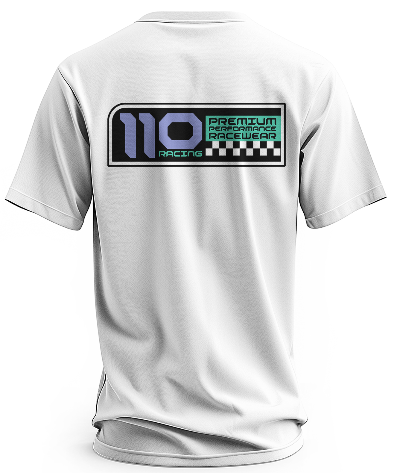 110 RACING // CHECKER TEE ADULT - WHITE