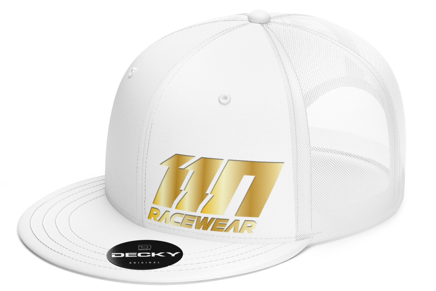 110 RACING // WHITE TECH-GOLD SNAPBACK HAT