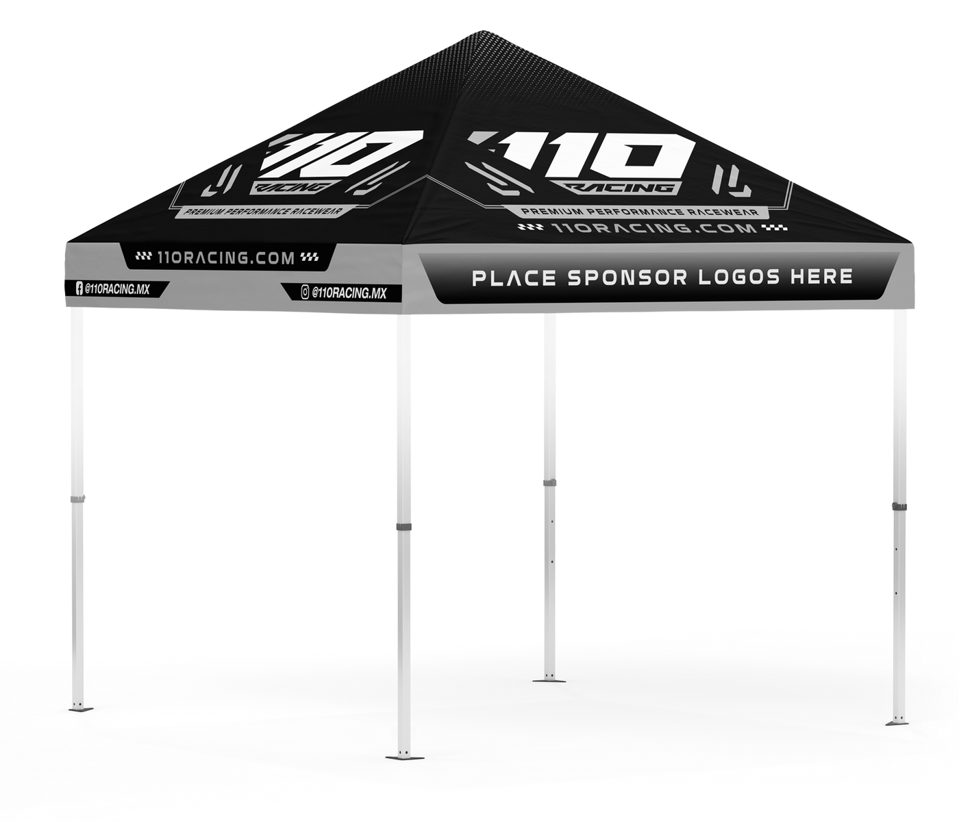 110 RACING ATHLETE CANOPY TOP (10x10) - BLACK